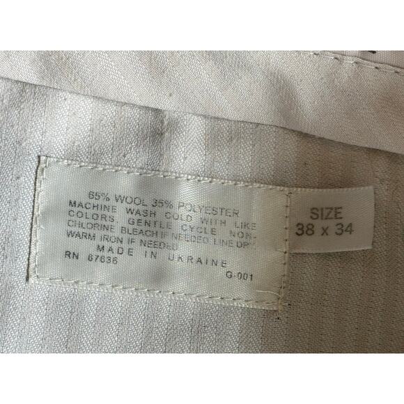 YSL Yves Saint Laurent Pour Homme Mens Trousers Black Wool Blend Cuff 38 x 34 - Picture 4 of 11